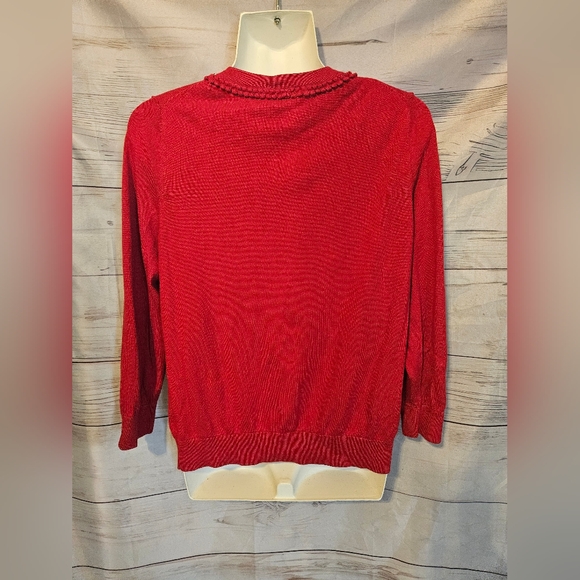Talbots Women's Red Button-Up Cardigan, Size M - Picture 5 of 9